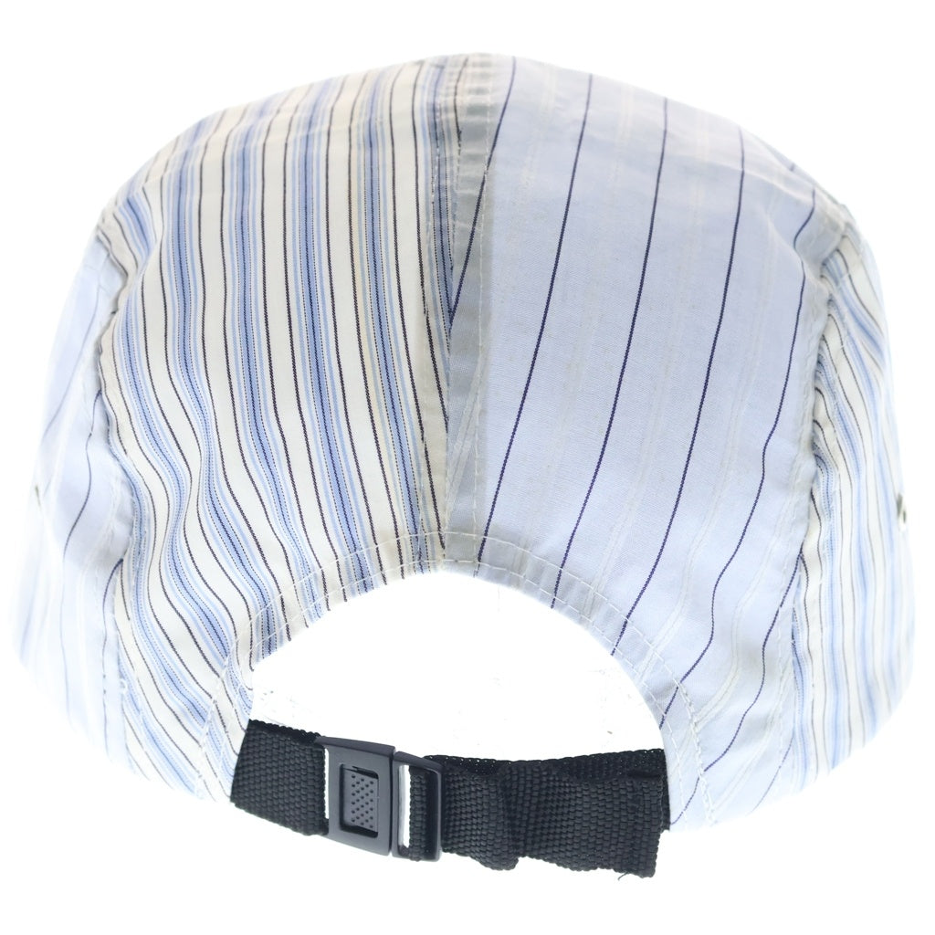 SUPREME(シュプリーム) 12SS ×COMME des GARCONS SHIRT Camp Cap コムデギャルソン シャツ 反転ロゴ ストライプ柄キャンプキャップ 帽子 ブルー レディース