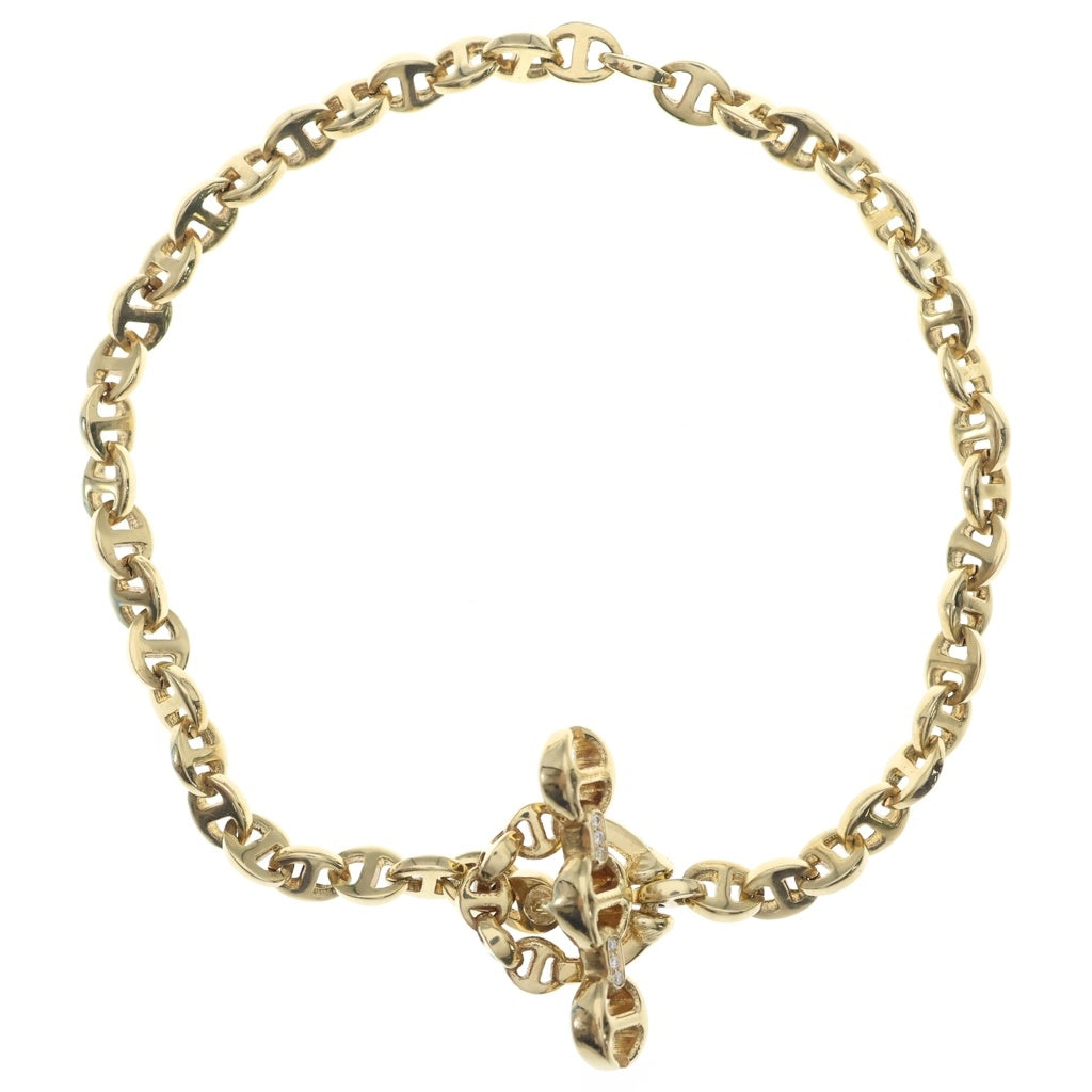 HOORSENBUHS(ホーセンブース) 3MM OPEN-LINK BRACELET K18 3mmオープンリンクブレスレット ダイヤ入り ゴールド HB059-18KYG-7.5