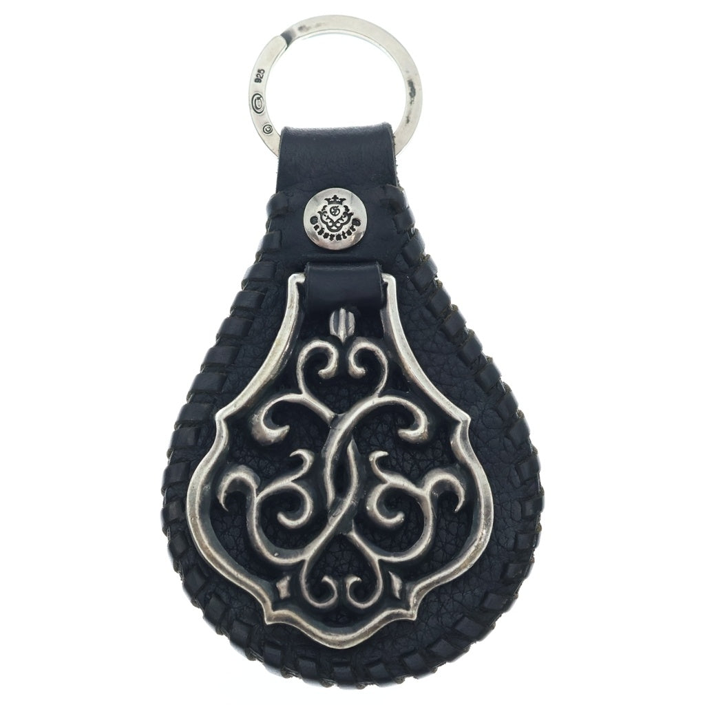Gaboratory/Gabor(ガボラトリー/ガボール) ARABESQUE LEATHER BACKED KEYCHAIN アラベスク レザーバックド キーチェーン ブラック/シルバー