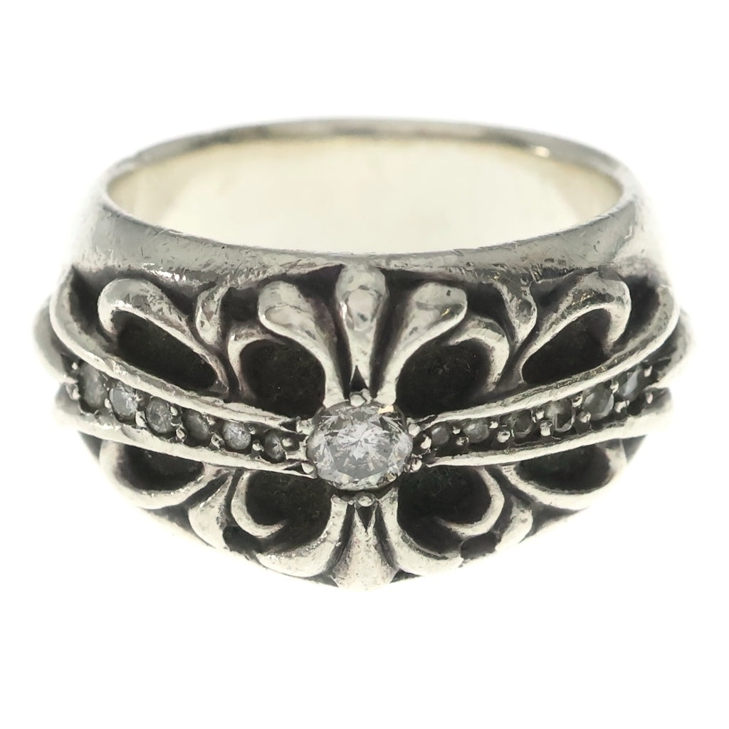 CHROME HEARTS(クロムハーツ) FLRL CRS DMND フローラルクロス アフターPAVEダイヤ シルバー
