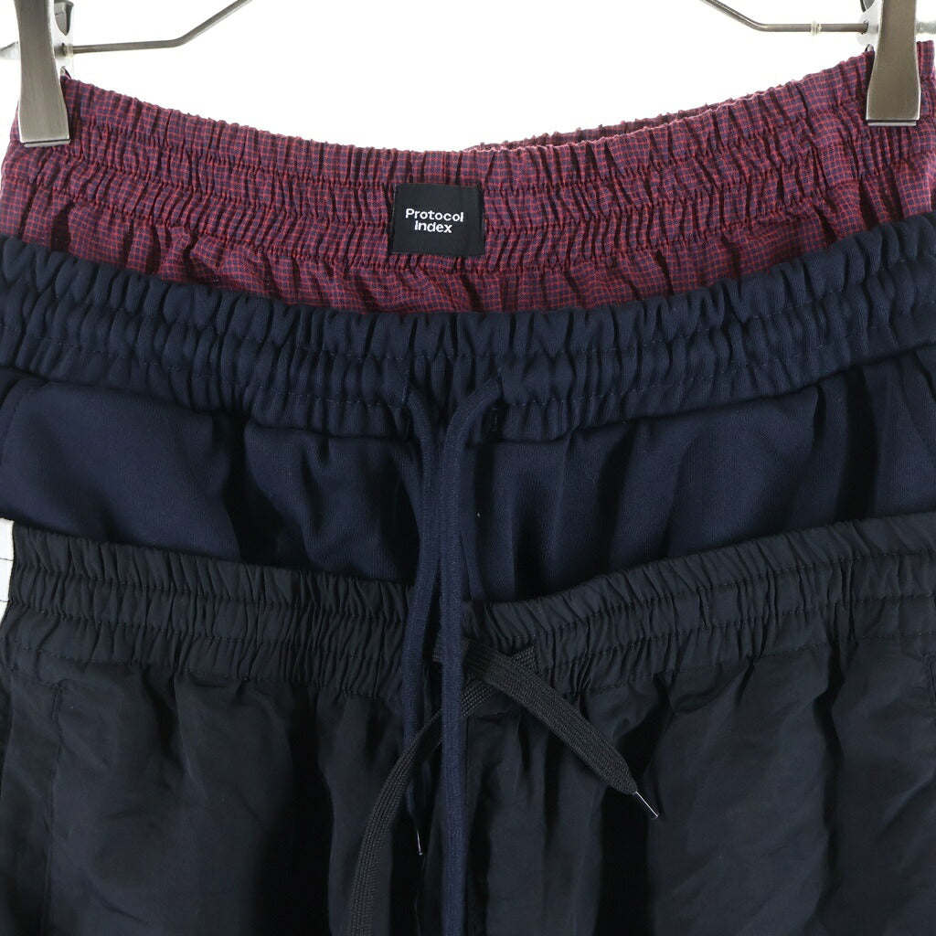 NO BRAND(ノーブランド) プロトコルインデックス Protocol Index 3 LAYERED SWEAT PANTS レイヤードスウェットロングパンツ マルチ