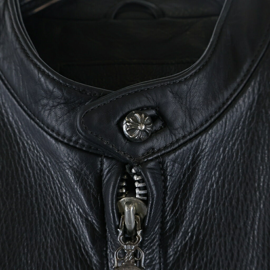 CHROME HEARTS(クロムハーツ) RACING2 レーシング2 ダガージップシングルライダースレザージャケット ブラック