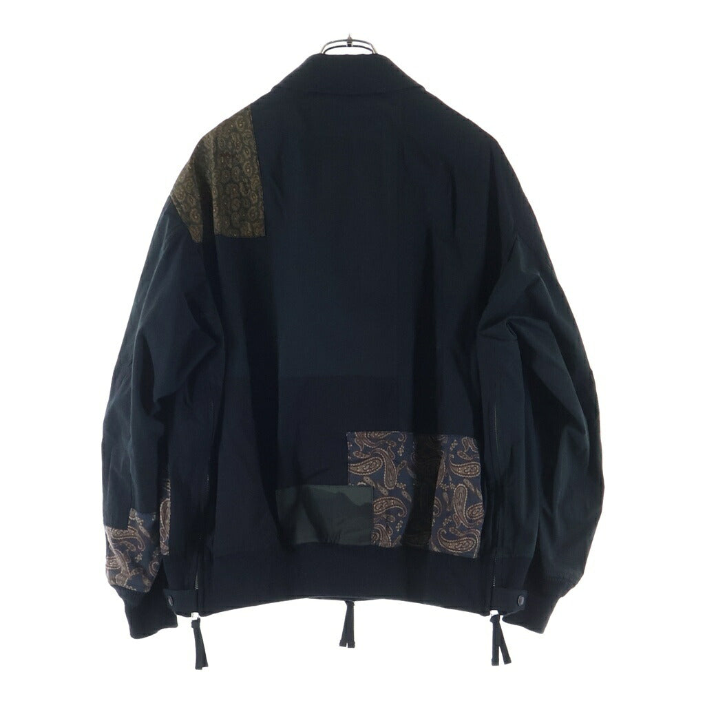 COMME des GARCONS HOMME(コムデギャルソンオム) 25SS Cotton Nylon Back Satin パッチワーク コットンナイロン バックサテン ブルゾン フライトジャケット HO-J023 ブラック