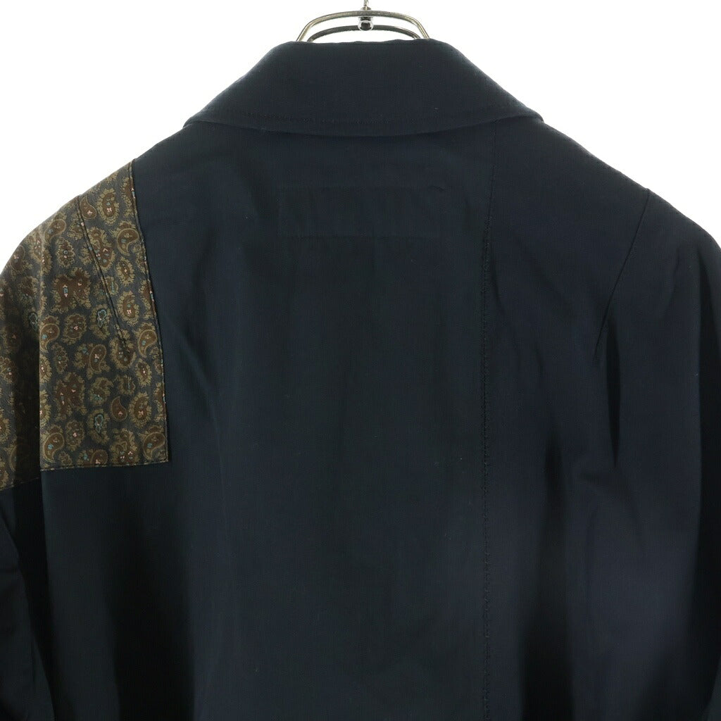 COMME des GARCONS HOMME(コムデギャルソンオム) 25SS Cotton Nylon Back Satin パッチワーク コットンナイロン バックサテン ブルゾン フライトジャケット HO-J023 ブラック
