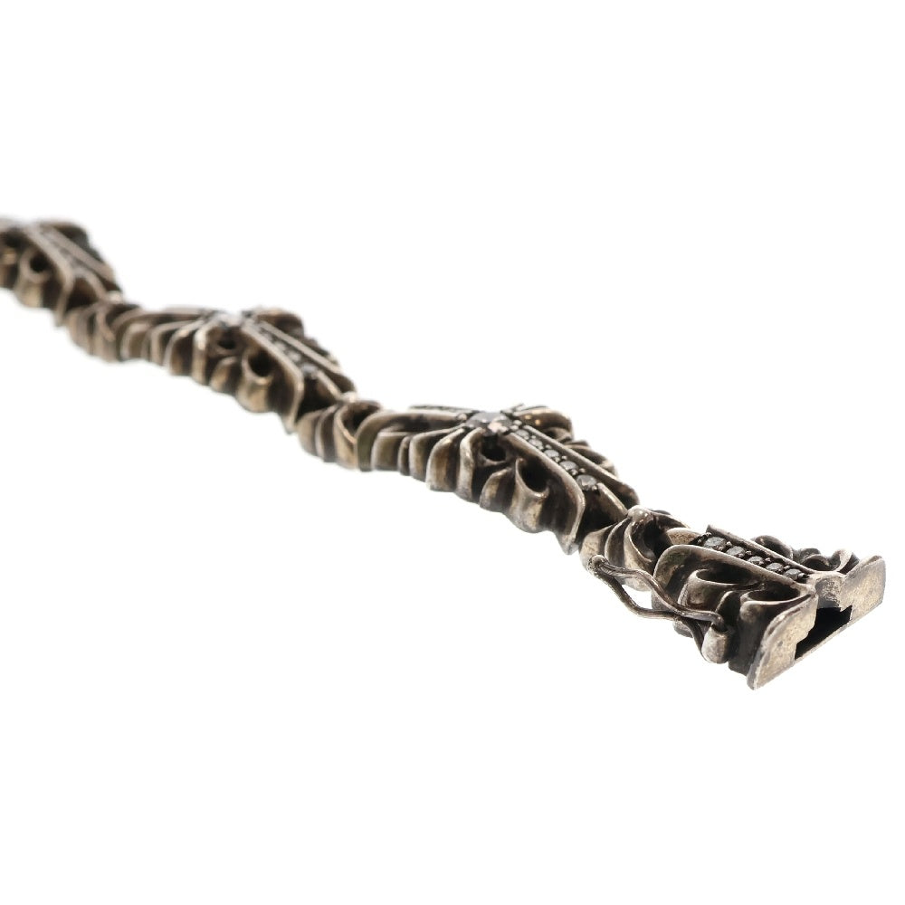CHROME HEARTS(クロムハーツ) 6LINK FLRL CRS LINK PD フローラルクロスリンク ブレスレット パヴェダイヤ 925 シルバー 6連