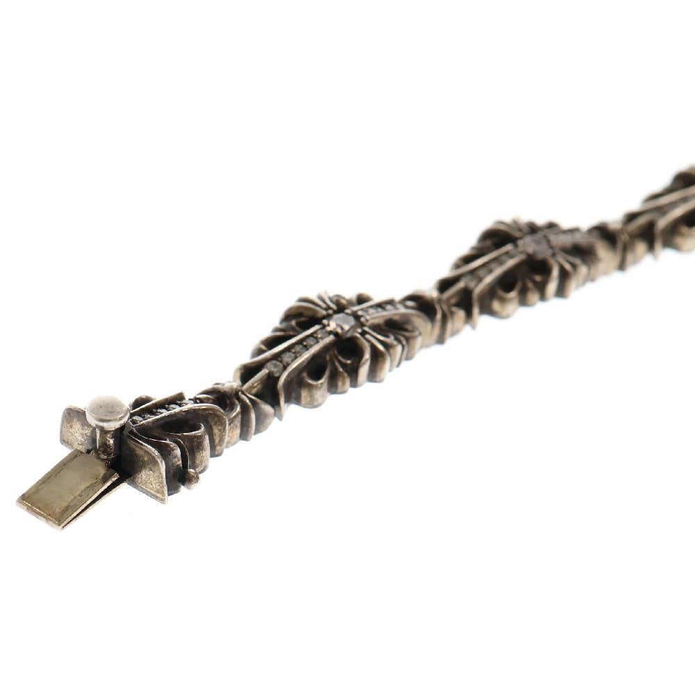CHROME HEARTS(クロムハーツ) 6LINK FLRL CRS LINK PD フローラルクロスリンク ブレスレット パヴェダイヤ 925 シルバー 6連