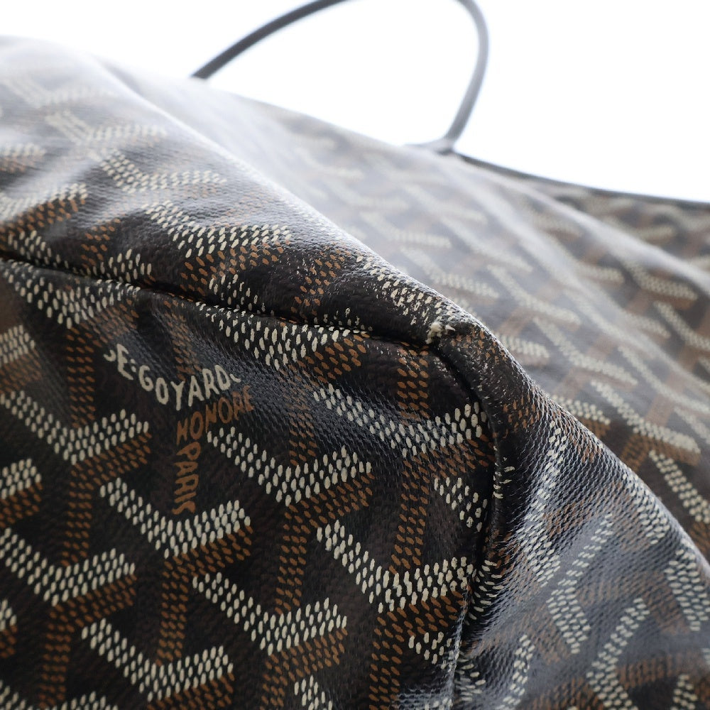 GOYARD(ゴヤール) サンルイ PM トートバック ブラック×ブラウン PVC×レザー ハンドバッグ