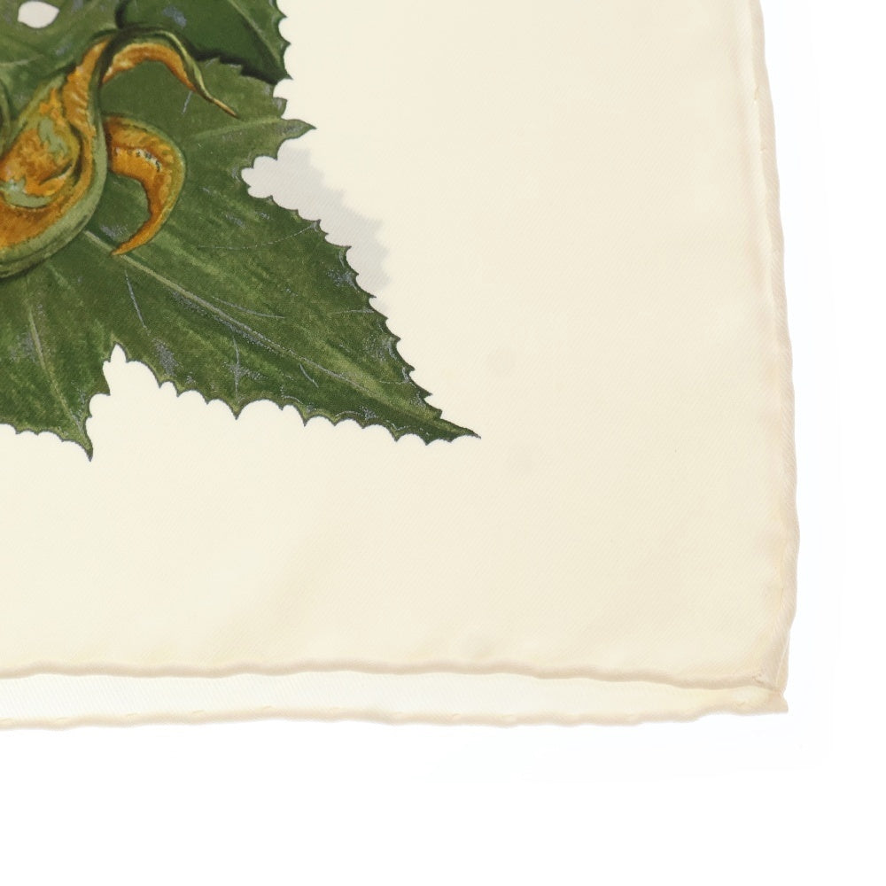 HERMES(エルメス) カレ90　カボチャとコロシント　CITROUILLES ET COLOQUINTES　ホワイト　マルチカラー　シルク　スカーフ