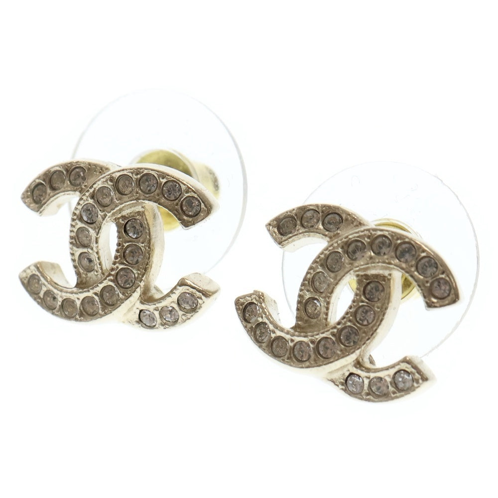 CHANEL(シャネル) ココマーク ピアス ラインストーン シャンパンゴールド F25V