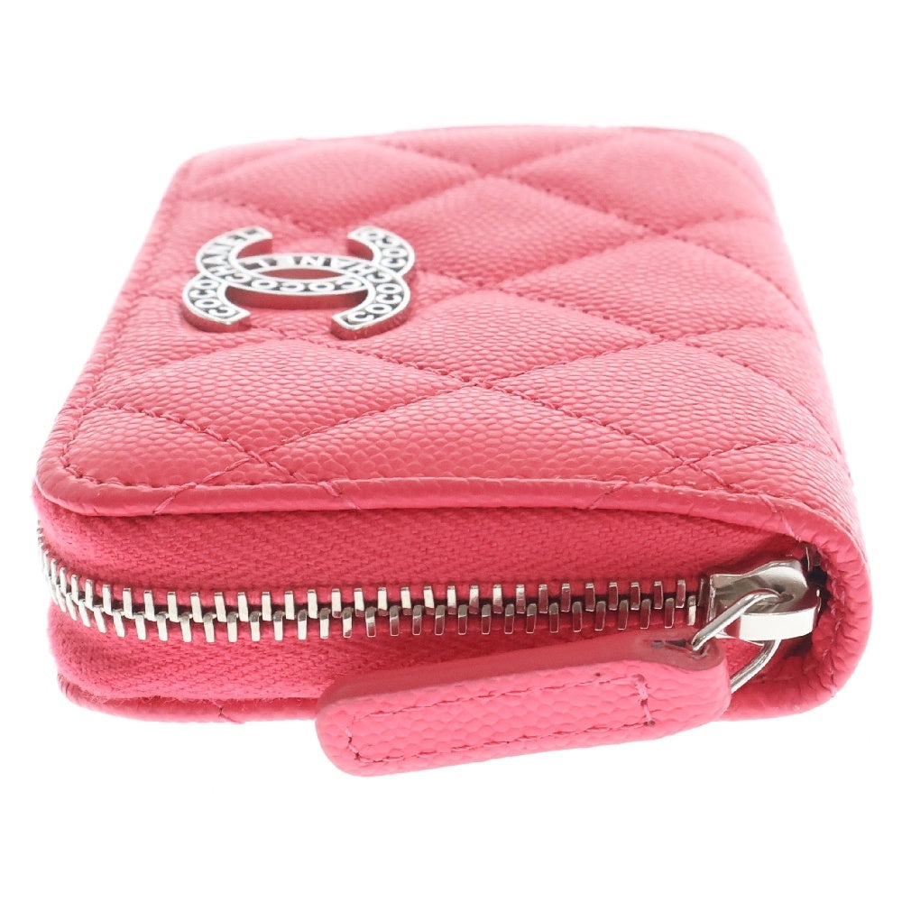 CHANEL(シャネル) ココマーク ジップコインパース ピンク キャビアスキン シルバー金具 AP3830 財布