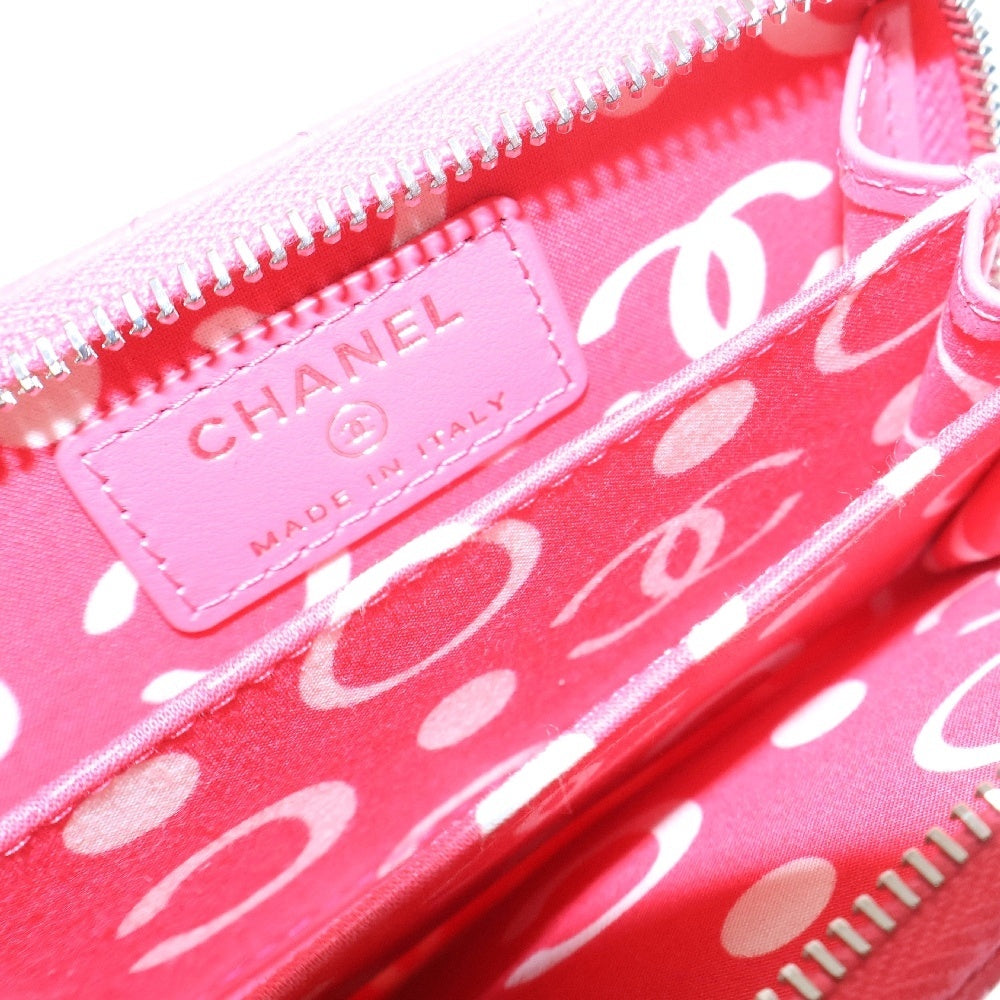 CHANEL(シャネル) ココマーク ジップコインパース ピンク キャビアスキン シルバー金具 AP3830 財布