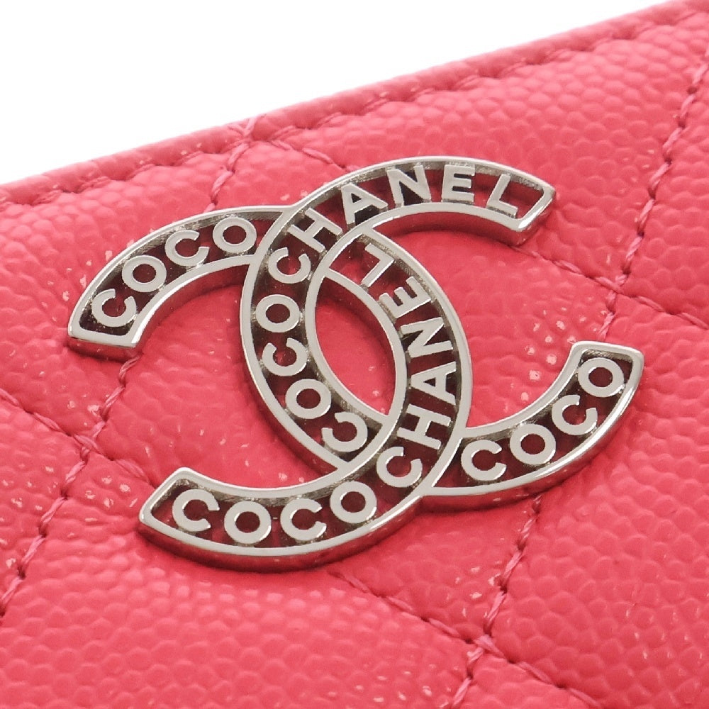 CHANEL(シャネル) ココマーク ジップコインパース ピンク キャビアスキン シルバー金具 AP3830 財布