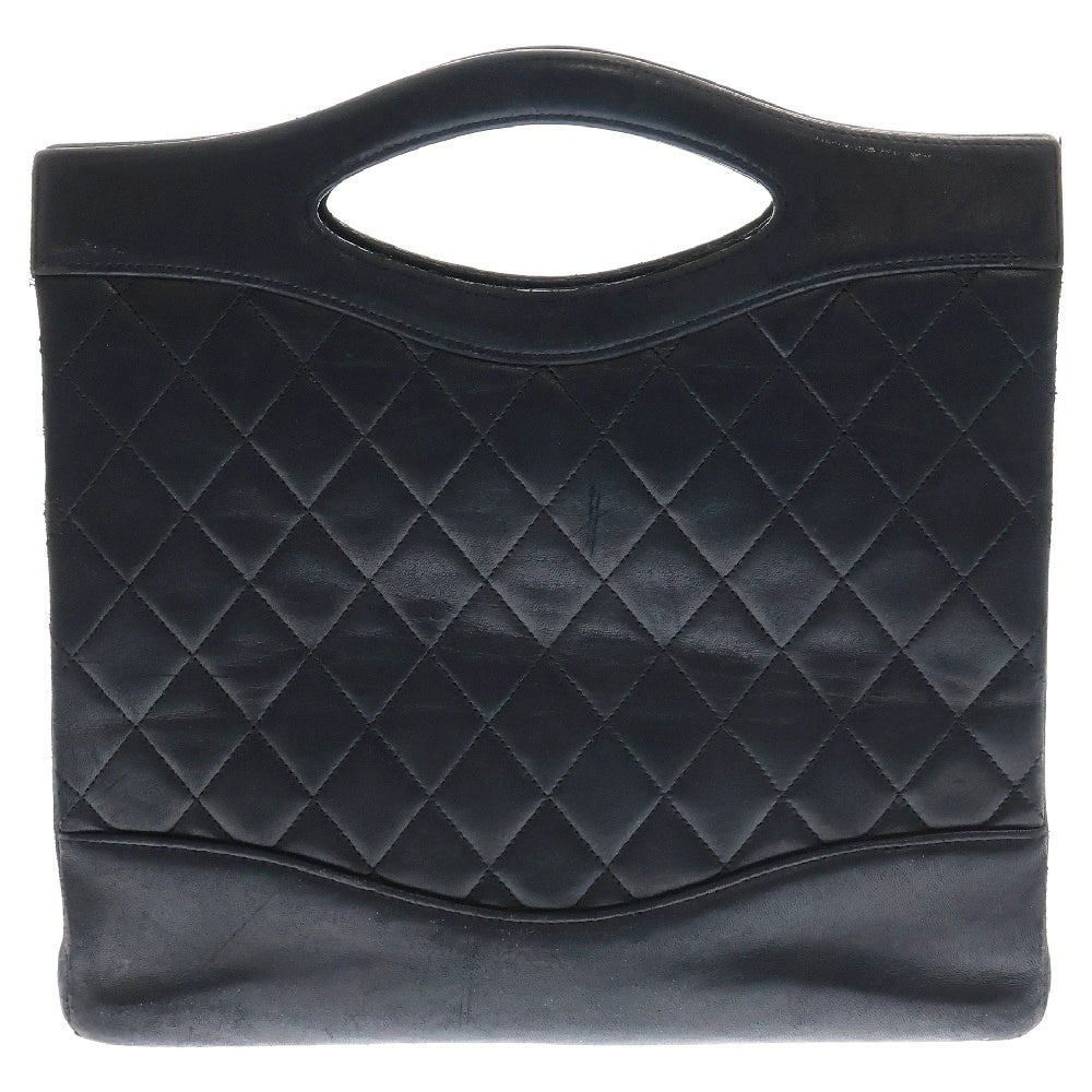 CHANEL(シャネル) マトラッセ ココマーク ターンロック ハンドバッグ ブラック ラムスキン ゴールド金具 ヴィンテージ