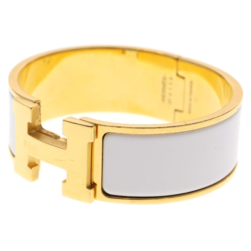 HERMES(エルメス) クリッククラックGM ホワイト×ゴールド バングル ブレスレット ゴールド金具 アクセサリー
