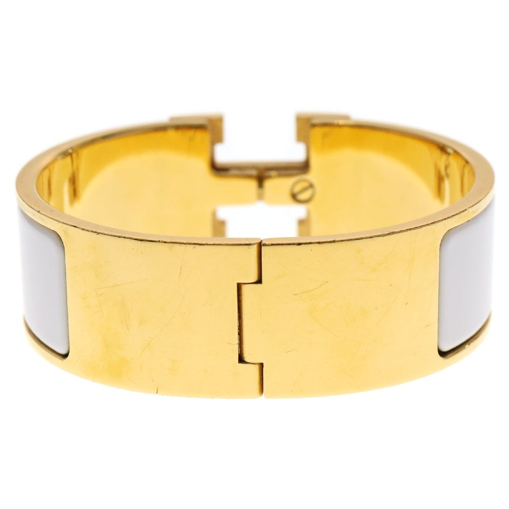 HERMES(エルメス) クリッククラックGM ホワイト×ゴールド バングル ブレスレット ゴールド金具 アクセサリー
