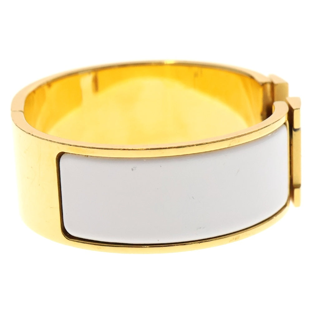 HERMES(エルメス) クリッククラックGM ホワイト×ゴールド バングル ブレスレット ゴールド金具 アクセサリー