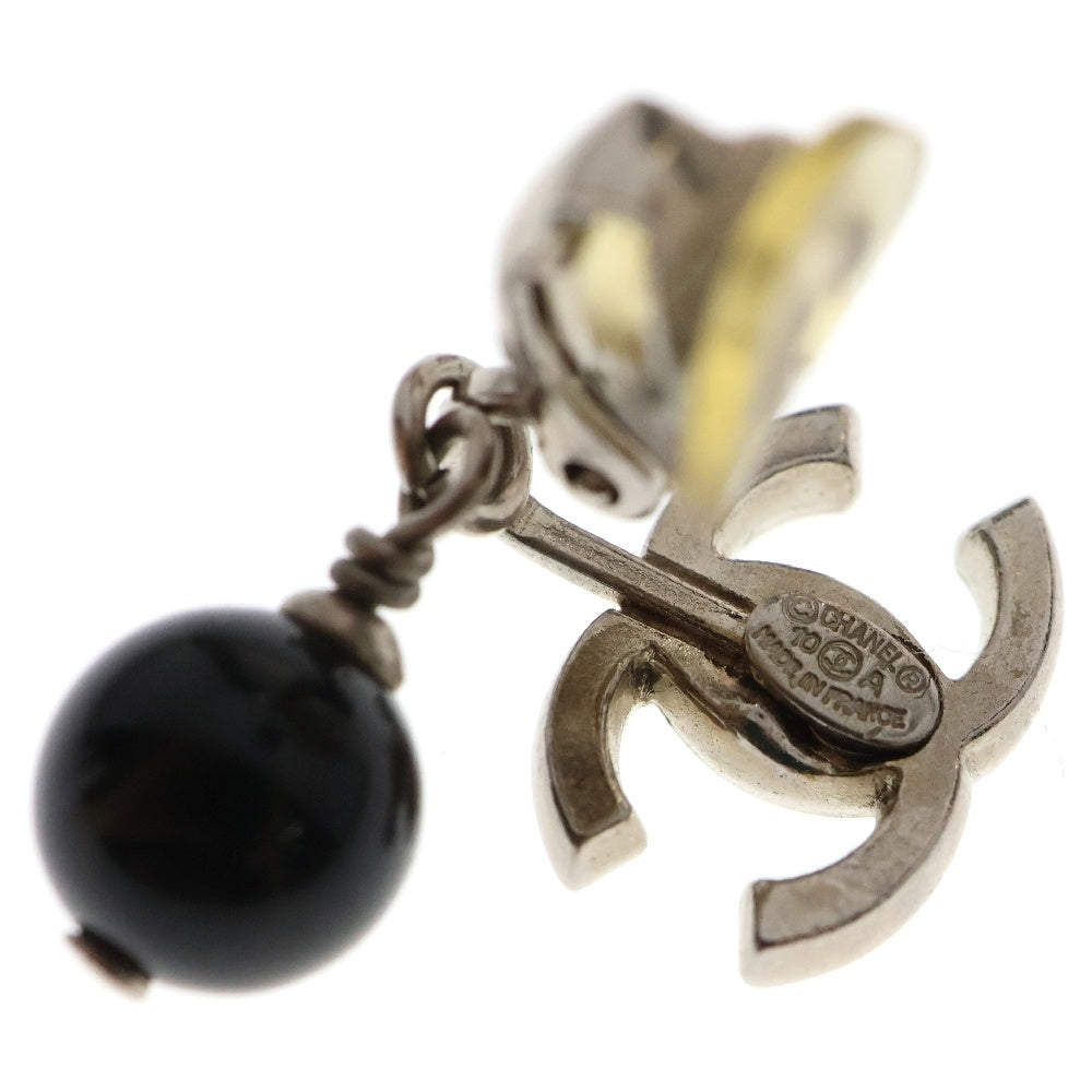 CHANEL(シャネル) ココマーク ブラック石 イヤリング 10A メタル シルバー アクセサリー
