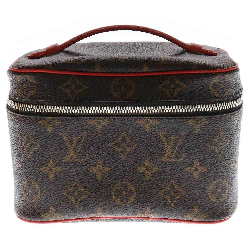 LOUIS VUITTON(ルイヴィトン) モノグラムマカサー ニースBB レザー バニティバッグ コスメケース ブラウン×レッド レディース M46766