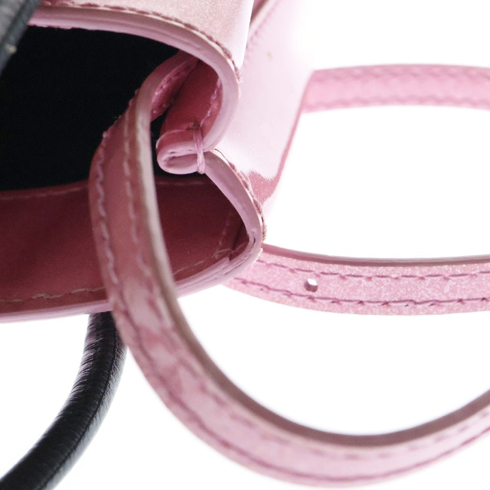BALENCIAGA(バレンシアガ) フロント ロゴ ショッピング フォンホルダー ショルダーバッグ ラメ ピンク×ブラック 593826
