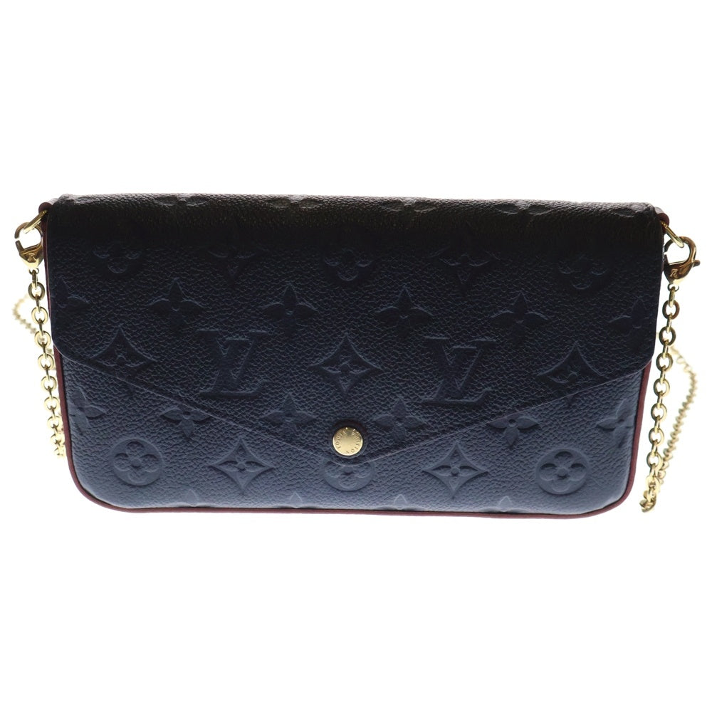 LOUIS VUITTON(ルイヴィトン) モノグラムアンプラント ポシェットフェリシー チェーンウォレット ショルダーバッグ チェーンバッグ ネイビー ゴールド金具 レザー M64099