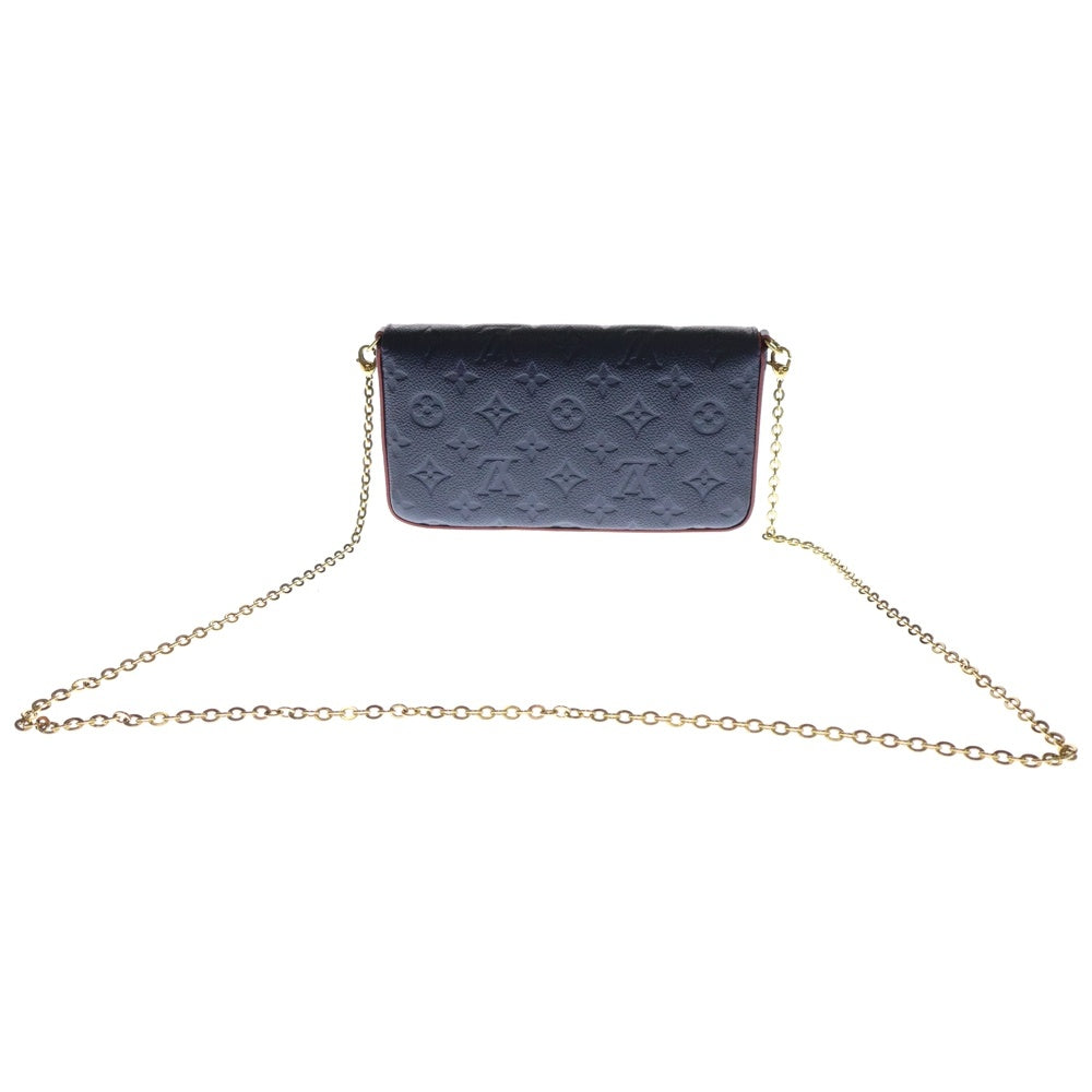 LOUIS VUITTON(ルイヴィトン) モノグラムアンプラント ポシェットフェリシー チェーンウォレット ショルダーバッグ チェーンバッグ ネイビー ゴールド金具 レザー M64099