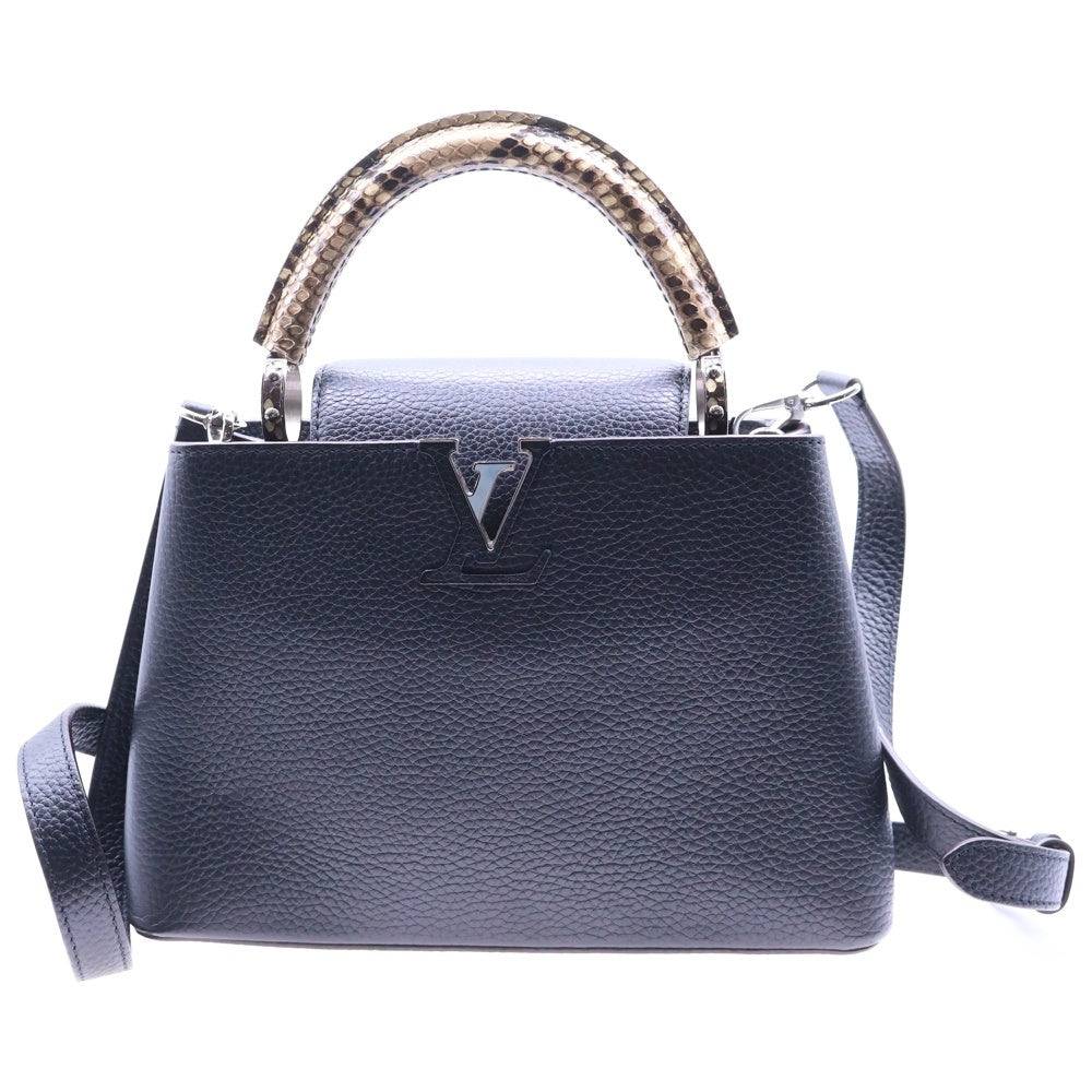 LOUIS VUITTON(ルイヴィトン) カプシーヌMM ノワール 2WAYバッグ ハンドバッグ ショルダーバッグ ブラック シルバー金具 トリヨンレザー×エキゾチックレザー M92800