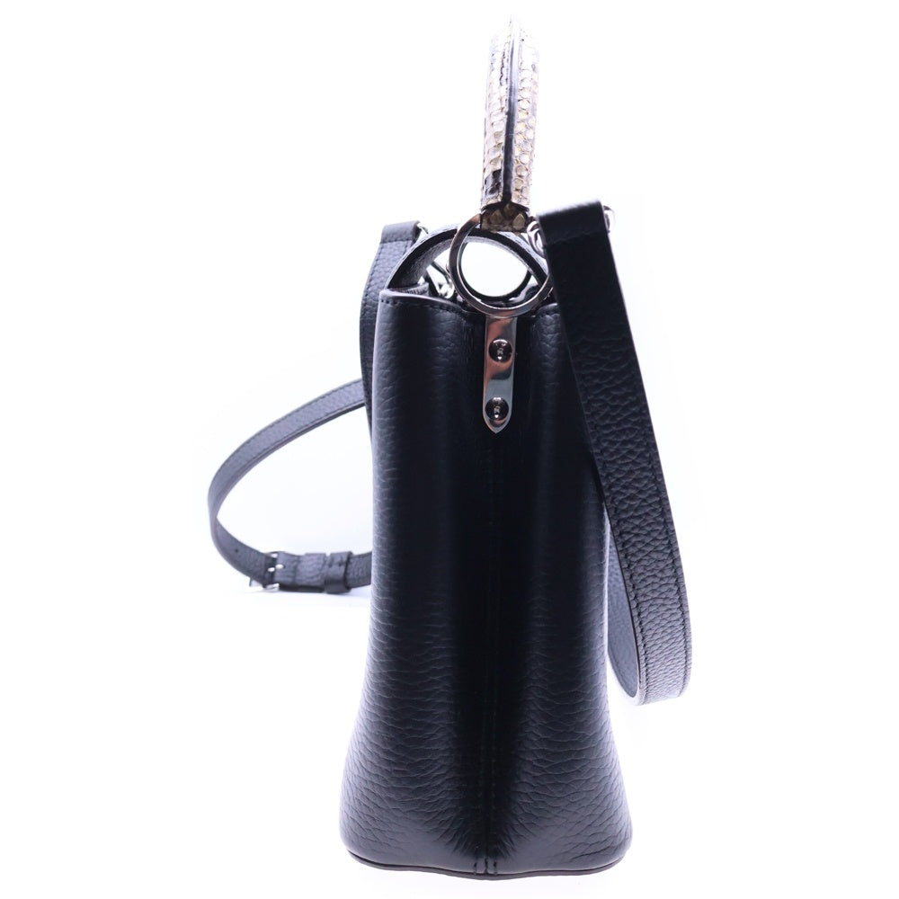 LOUIS VUITTON(ルイヴィトン) カプシーヌMM ノワール 2WAYバッグ ハンドバッグ ショルダーバッグ ブラック シルバー金具 トリヨンレザー×エキゾチックレザー M92800