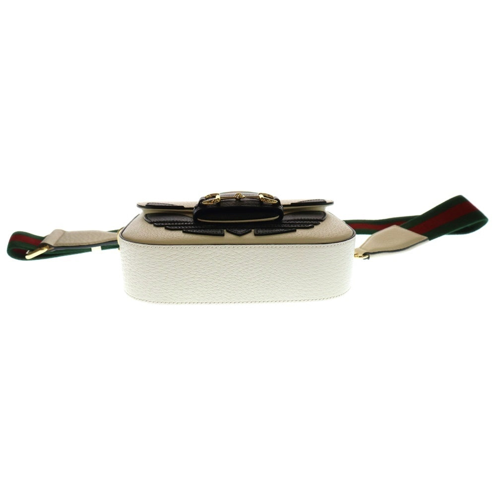 GUCCI(グッチ) ×adidas ホースビット 1955 ショルダーバッグ ホワイト レザー 658574