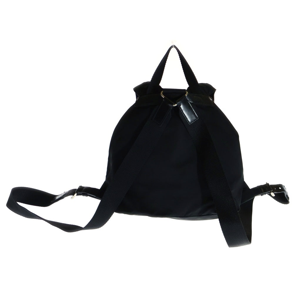 PRADA(プラダ) テスートナイロン レザー トライアングルロゴプレート ミニ バックパック リュックサック シルバー金具 ブラック