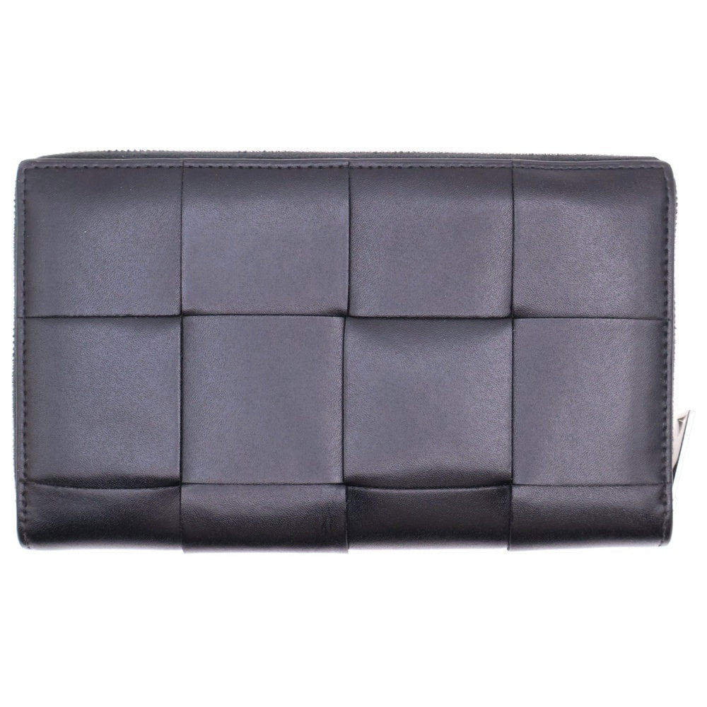 BOTTEGA VENETA(ボッテガヴェネタ) カセット ジップアラウンド レザー ロングウォレット 長財布 ブラック 814649VBWD51042