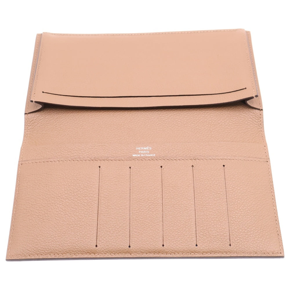 HERMES(エルメス) MC2 フレミング 二つ折り札入れ 長財布 カードケース ロングウォレット ブラウン ベージュ系 U刻印