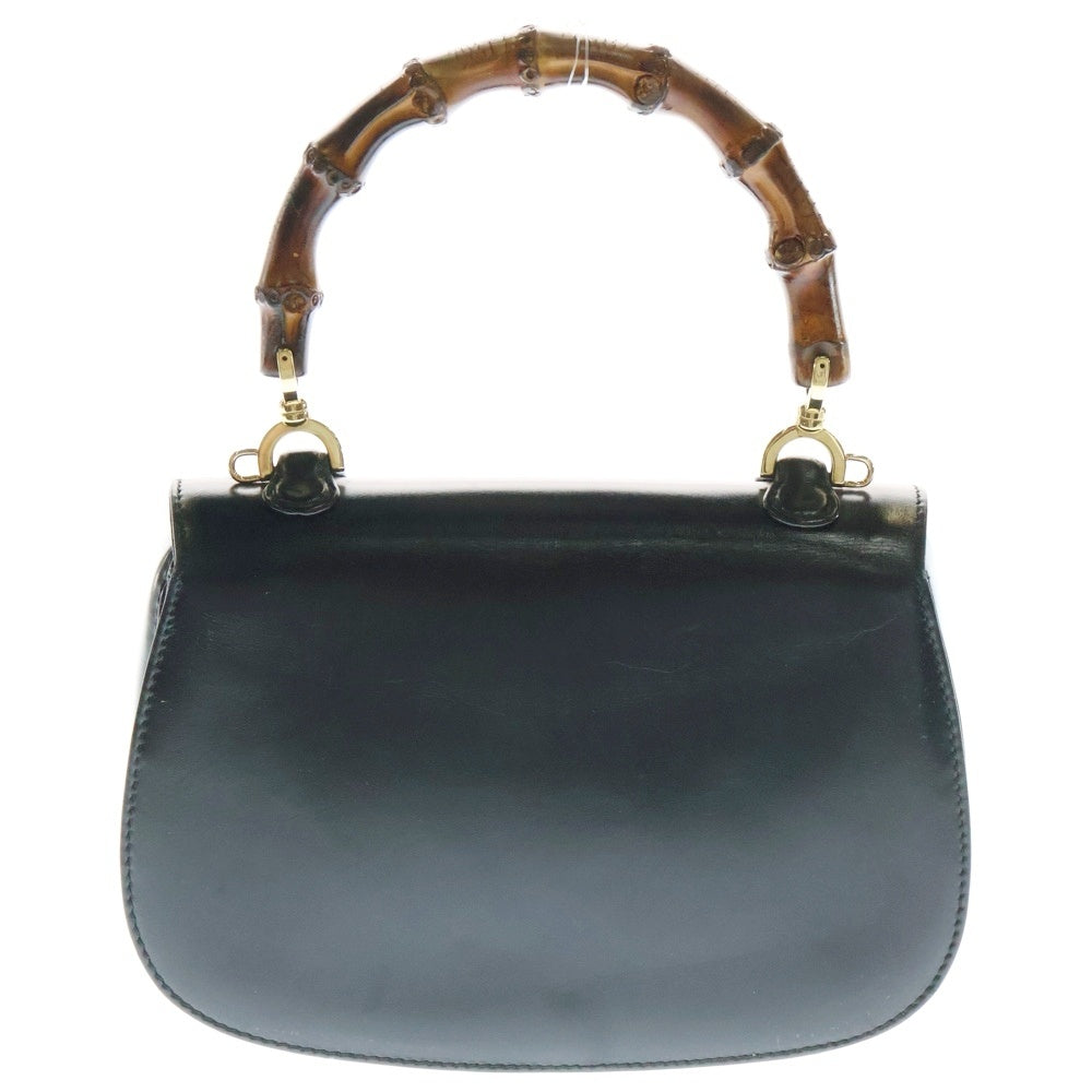 GUCCI(グッチ) オールドグッチ バンブー ハンドバッグ ミニバッグ ブラック ゴールド金具 レザー