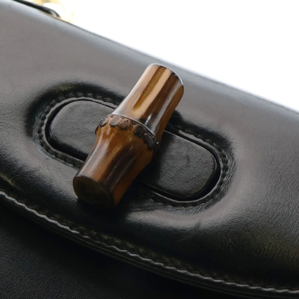 GUCCI(グッチ) オールドグッチ バンブー ハンドバッグ ミニバッグ ブラック ゴールド金具 レザー