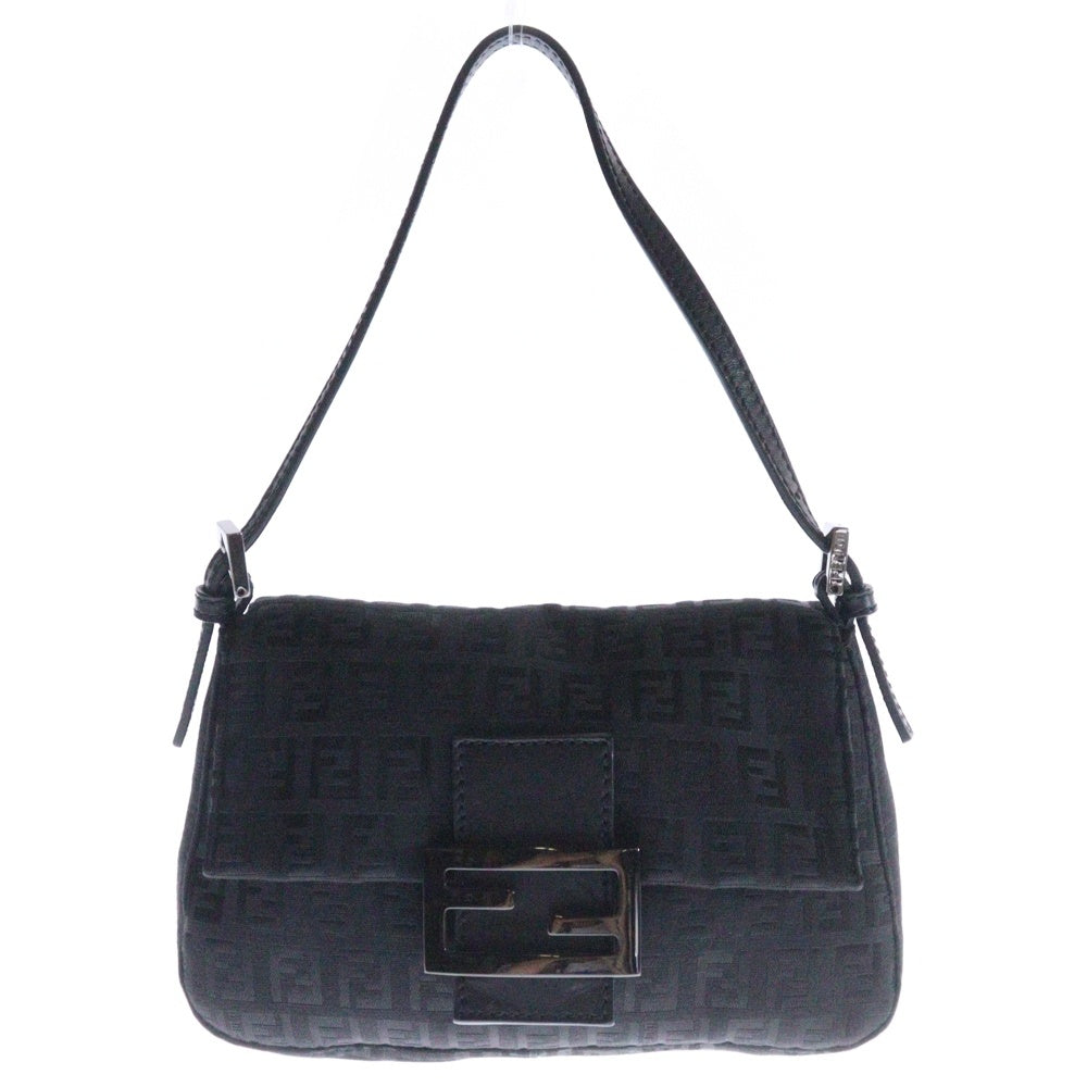 FENDI(フェンディ) マンマバケット ミニ ズッキーノ ハンドバッグ ミニバッグ ブラック シルバー金具 8BR180