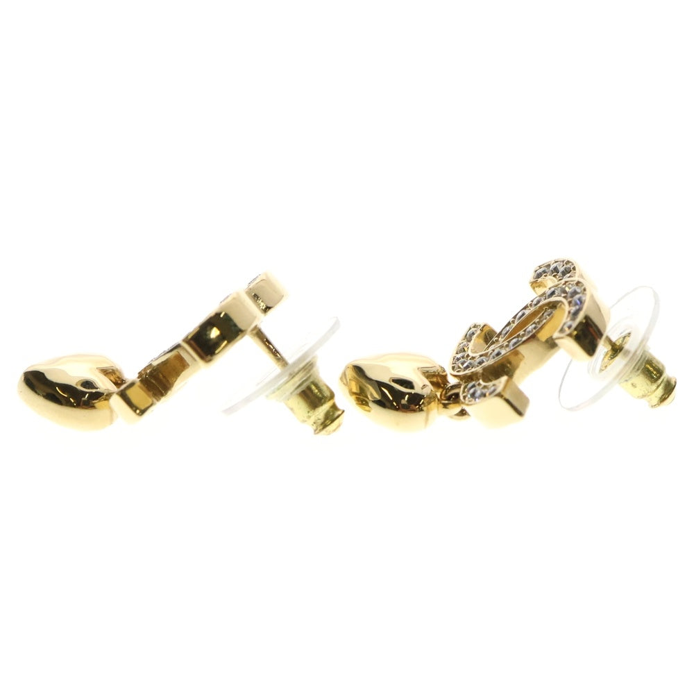 CHANEL(シャネル) ココマーク ハート ラインストーン ドロップピアス ゴールド B24 ABA272B10486NN007
