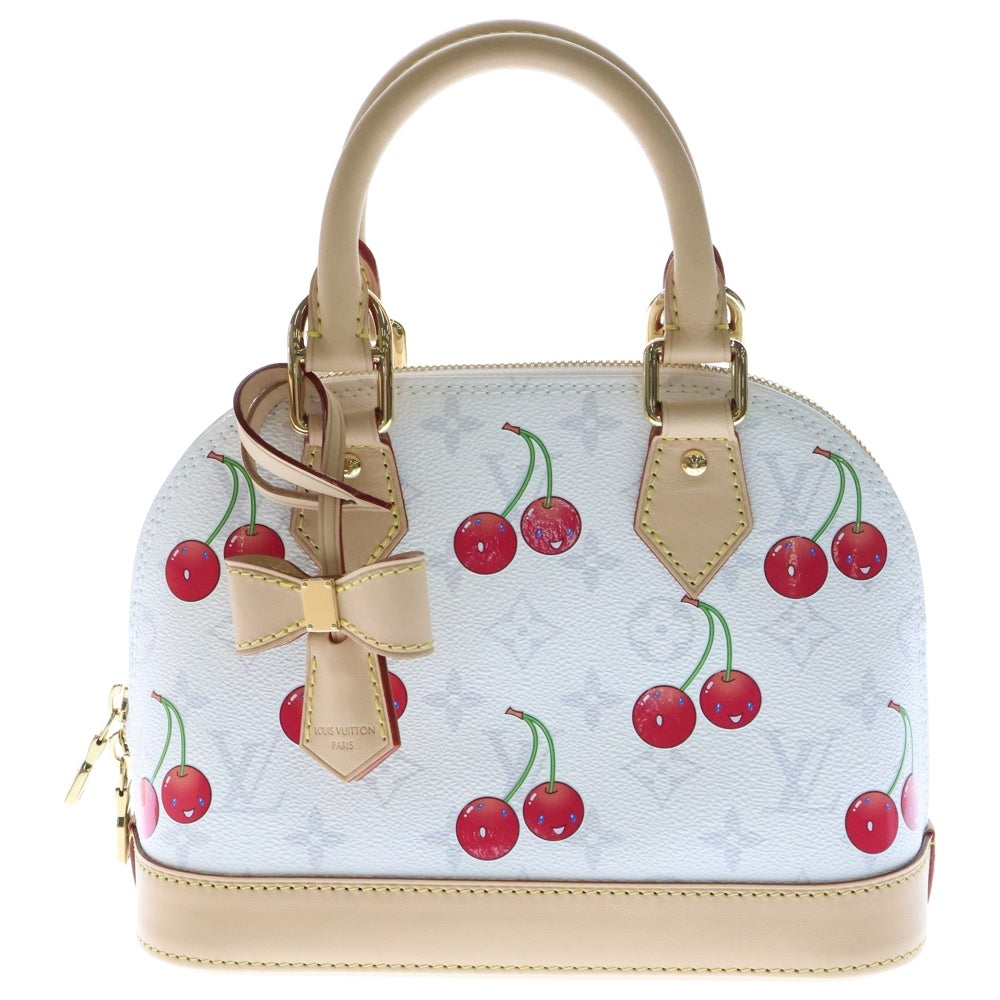 LOUIS VUITTON(ルイヴィトン) モノグラム チェリーアルマBB レザーハンドバッグ ホワイト/ベージュ レディース M14234