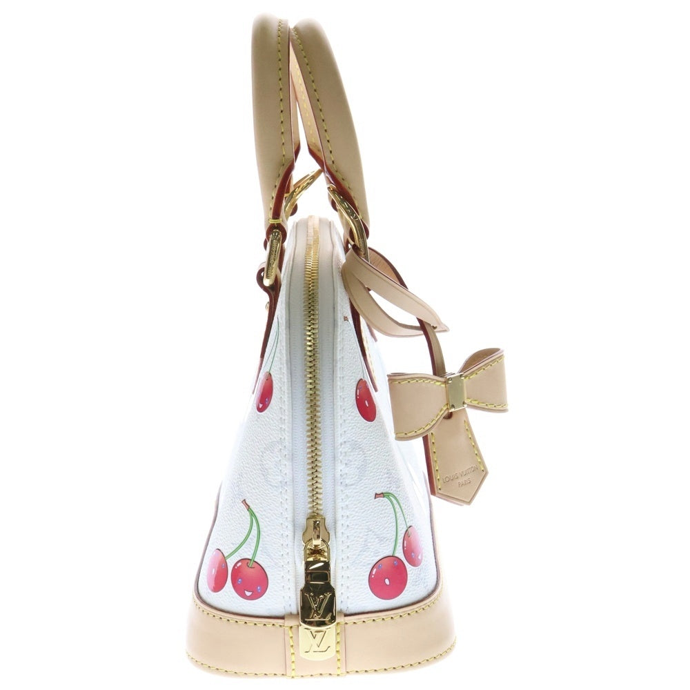 LOUIS VUITTON(ルイヴィトン) モノグラム チェリーアルマBB レザーハンドバッグ ホワイト/ベージュ レディース M14234