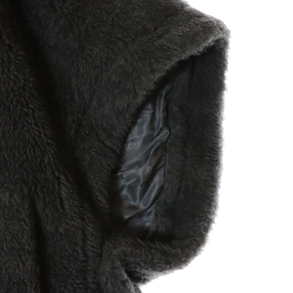 Max Mara(マックスマーラ) テディベア ケープ ポンチョ ウール アルパカ ボア ジップアップ ジャケット グレー レディース 23473623336