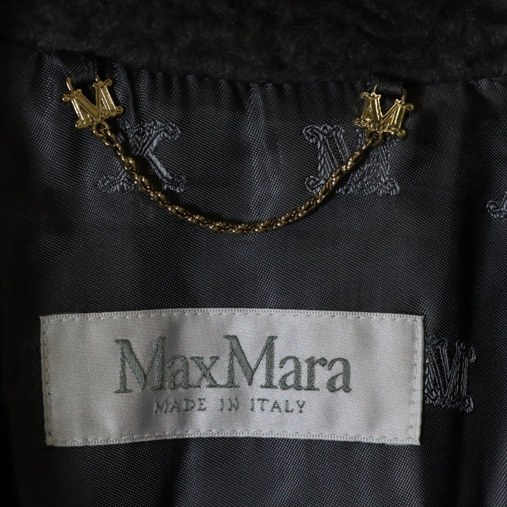 Max Mara(マックスマーラ) テディベア ケープ ポンチョ ウール アルパカ ボア ジップアップ ジャケット グレー レディース 23473623336