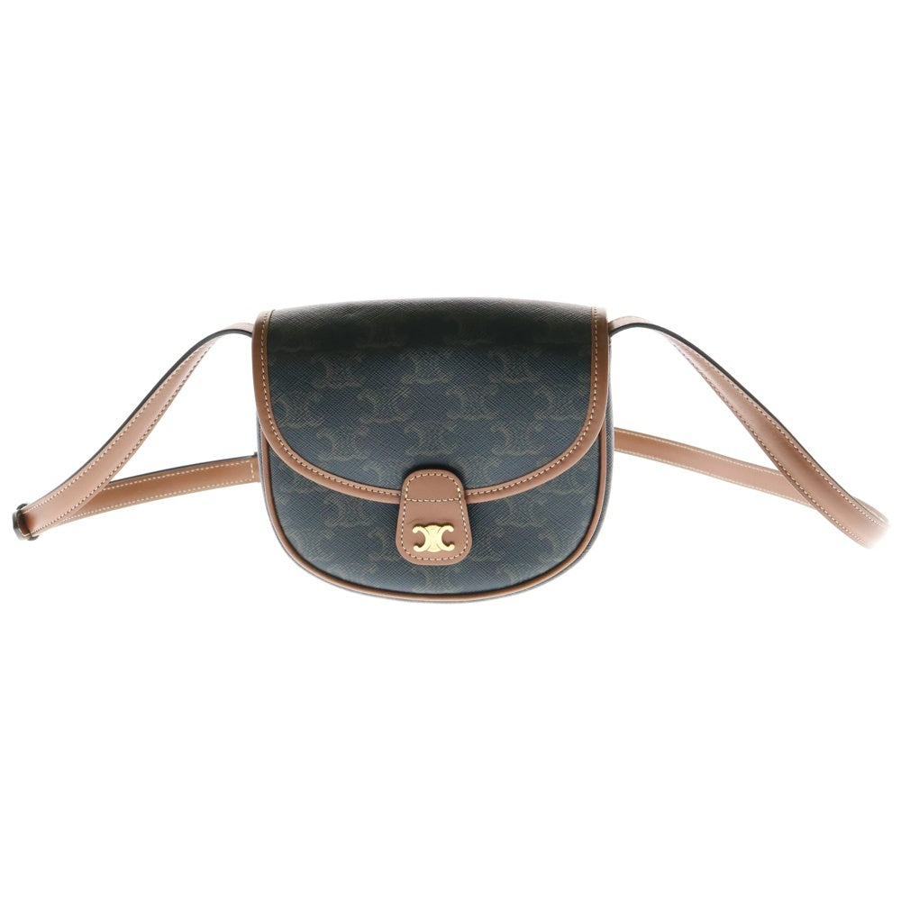 CELINE(セリーヌ) トリオンフ ミニブザス ショルダーバッグ ミニバッグ ポシェット ブラウン ゴールド金具 レザー