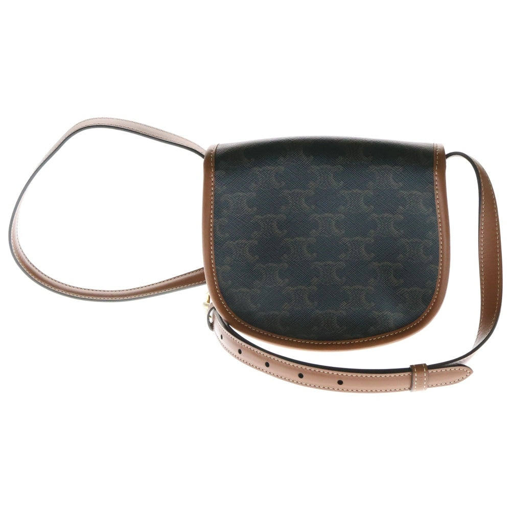 CELINE(セリーヌ) トリオンフ ミニブザス ショルダーバッグ ミニバッグ ポシェット ブラウン ゴールド金具 レザー