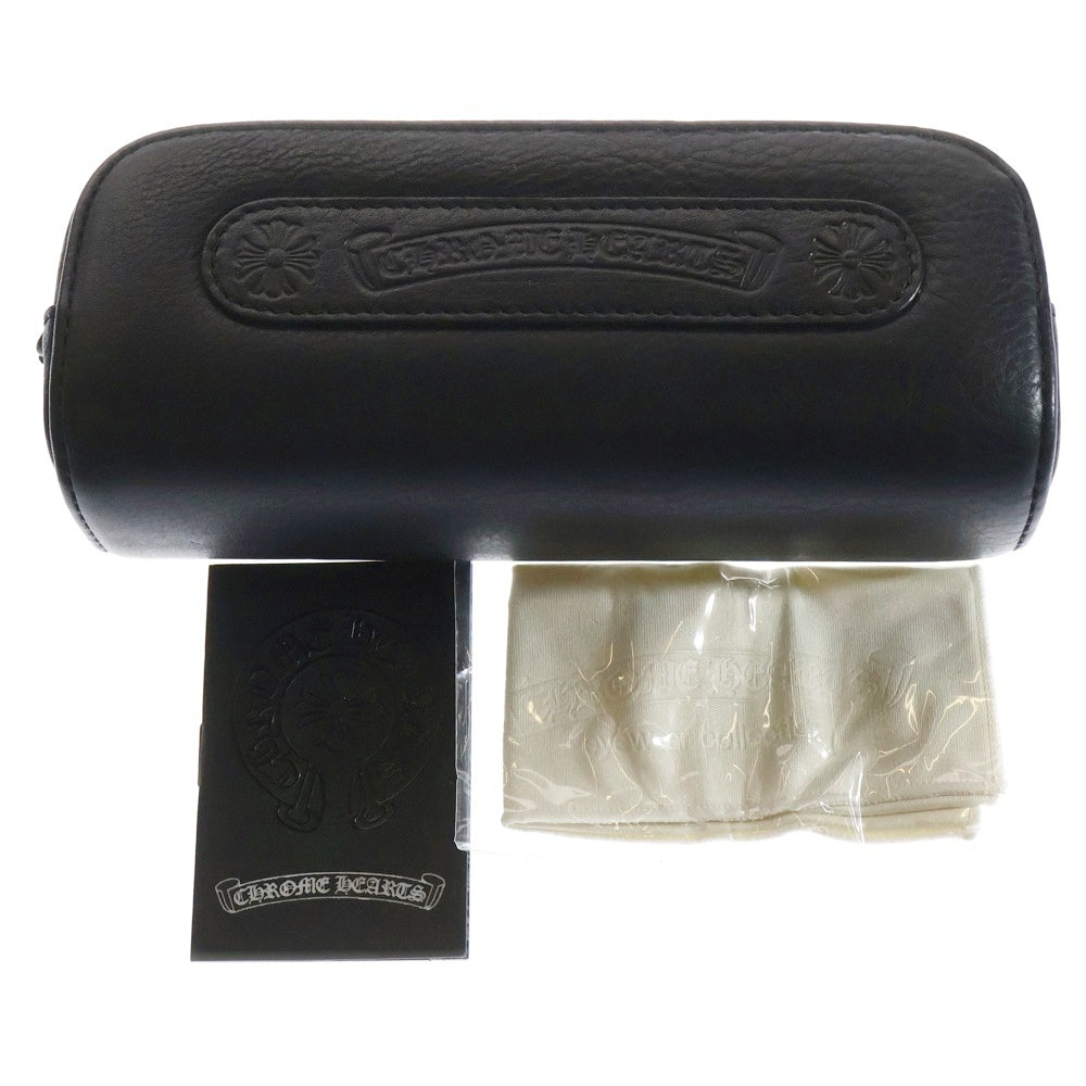 CHROME HEARTS(クロムハーツ) SS-WEB TOPPS トップリム ウッドテンプル カットアウトクロス クリアレンズ メガネ 眼鏡 アイウェア ブラウン/シルバー