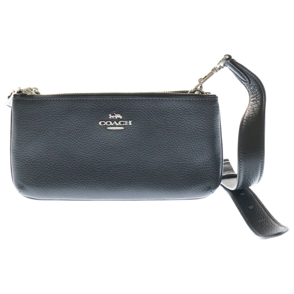 COACH(コーチ) ショルダーバッグ ミニバッグ ポーチ ブラック シルバー金具 レザー