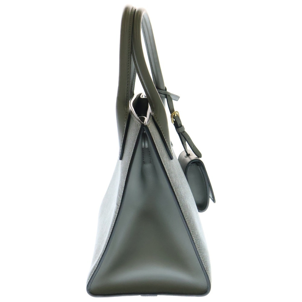 PRADA(プラダ) モノクローム 2WAYショルダーバッグ ハンドバッグ サフィアーノレザー グレー ゴールド金具 1BA156
