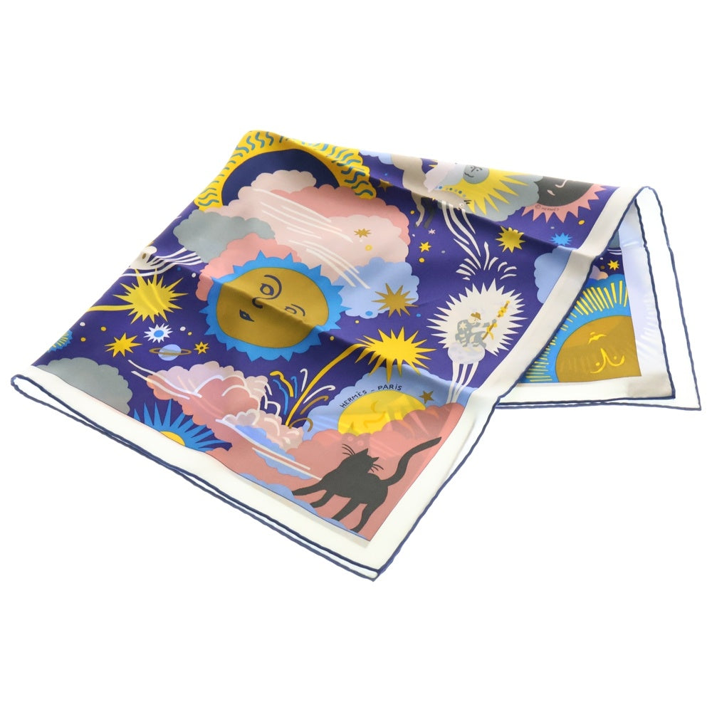 HERMES(エルメス) カレ70 エリオスの王国 スカーフ ブルーニュイ アルジル ブルージーン シルク マルチカラー