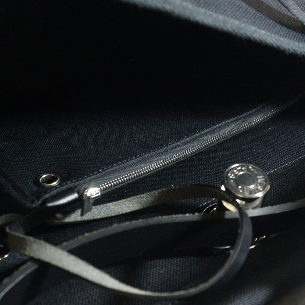 HERMES(エルメス) エールバッグジップ トワルオフィシエ ヴァッシュハンター 2WAYバッグ ハンドバッグ ショルダーバッグ ブラック キャンバス×レザー シルバー金具 Z刻印