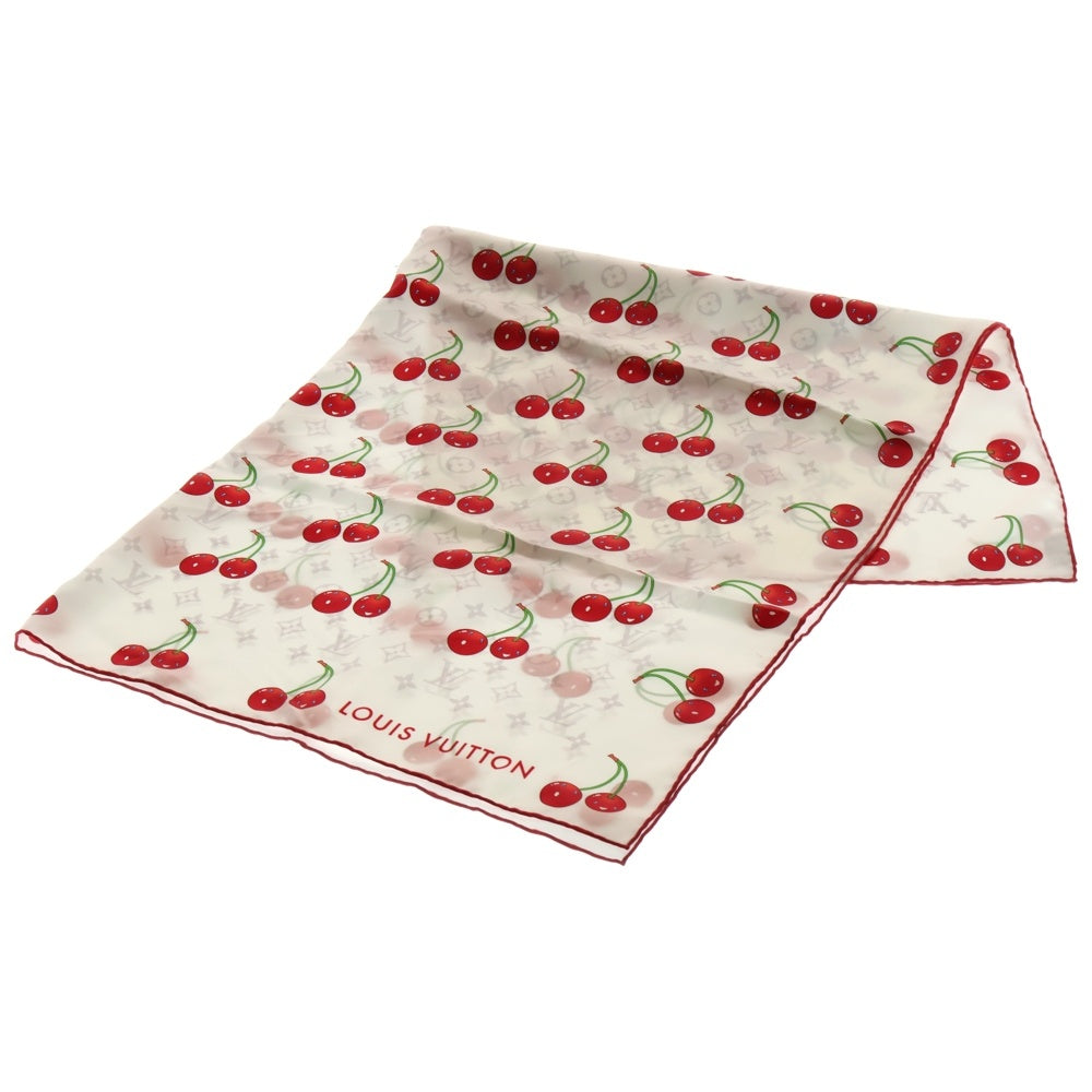 LOUIS VUITTON(ルイヴィトン) モノグラムチェリー カレ90 スカーフ ホワイト M94966