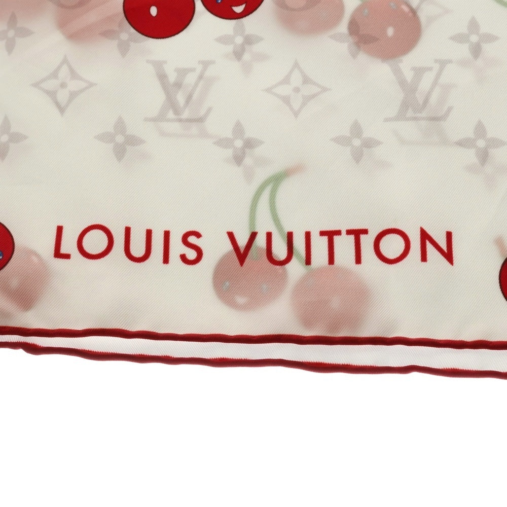 LOUIS VUITTON(ルイヴィトン) モノグラムチェリー カレ90 スカーフ ホワイト M94966