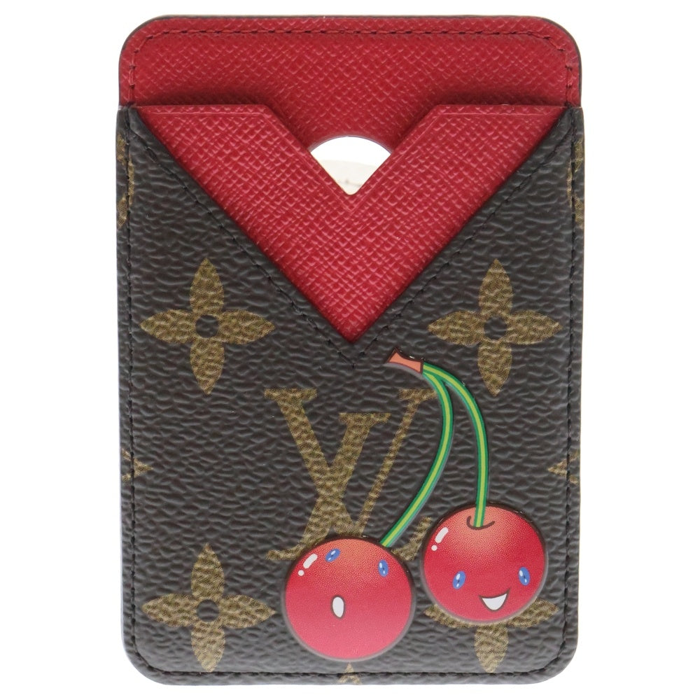 LOUIS VUITTON(ルイヴィトン) モノグラムチェリー ポルトカルトマグネット カードケース ブラウン×レッド PVC ME1245