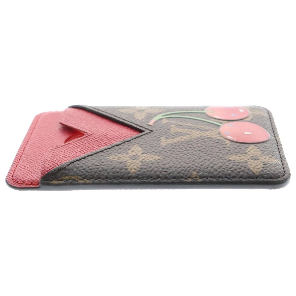 LOUIS VUITTON(ルイヴィトン) モノグラムチェリー ポルトカルトマグネット カードケース ブラウン×レッド PVC ME1245